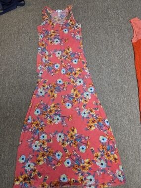 Ambiance Coral Floral Maxi Dress